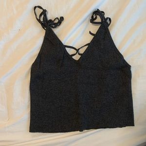 LA Hearts Shoulder Tie Ribbed Tank